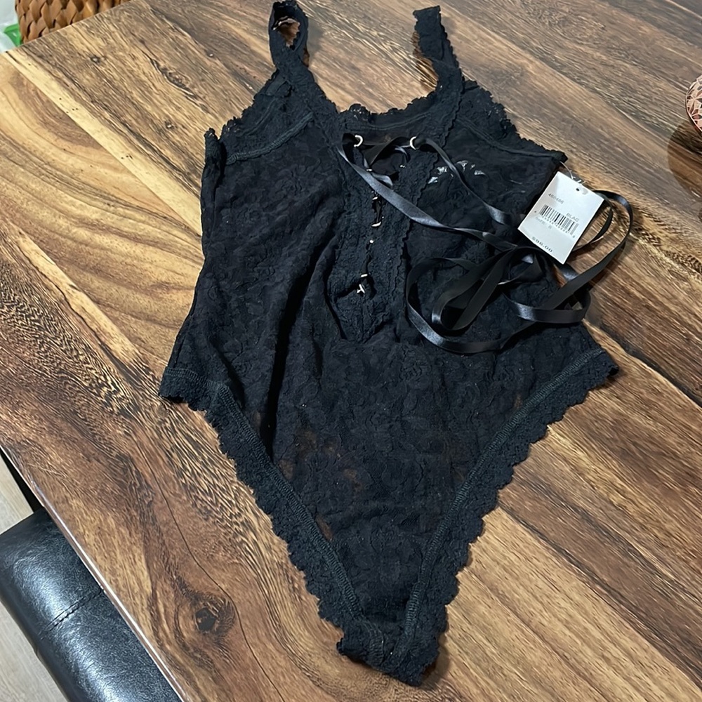 Hanky Panky After Midnight Collection Lace-Up Lace Bodysuit - Picture 10 of 10